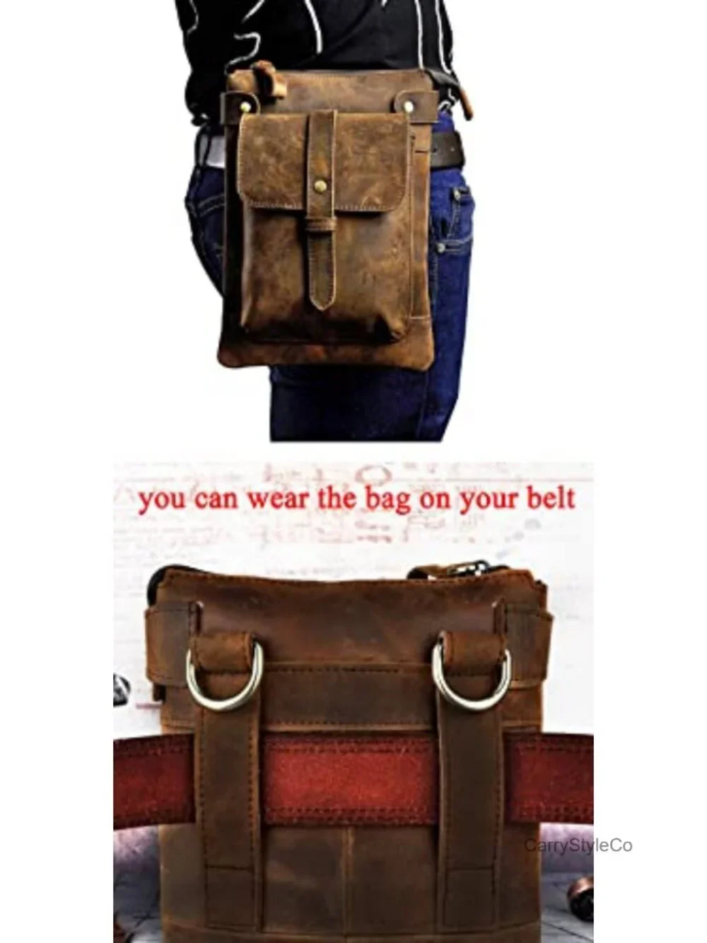 Genuine Leather Mens Messenger Bag Crossbody Shoulder Satchel Adjustable Strap